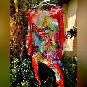 Sheer 100% Silk Sharkbite Top